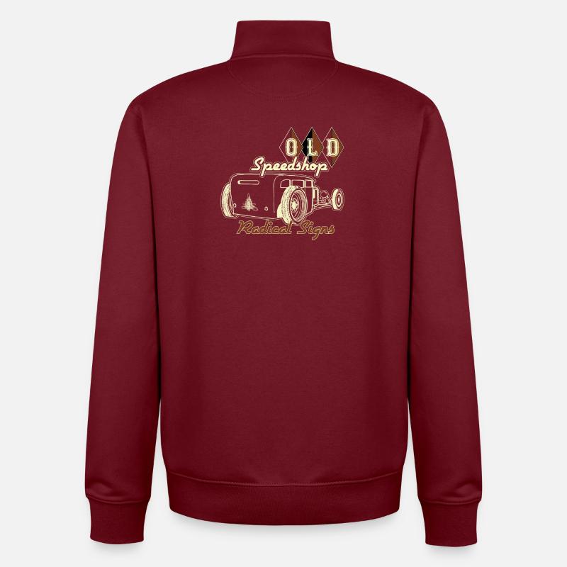 Old School Custom Car Illustration - Unisex Organic Zip Sweatshirt von Stanley/Stella - Burgunderrot