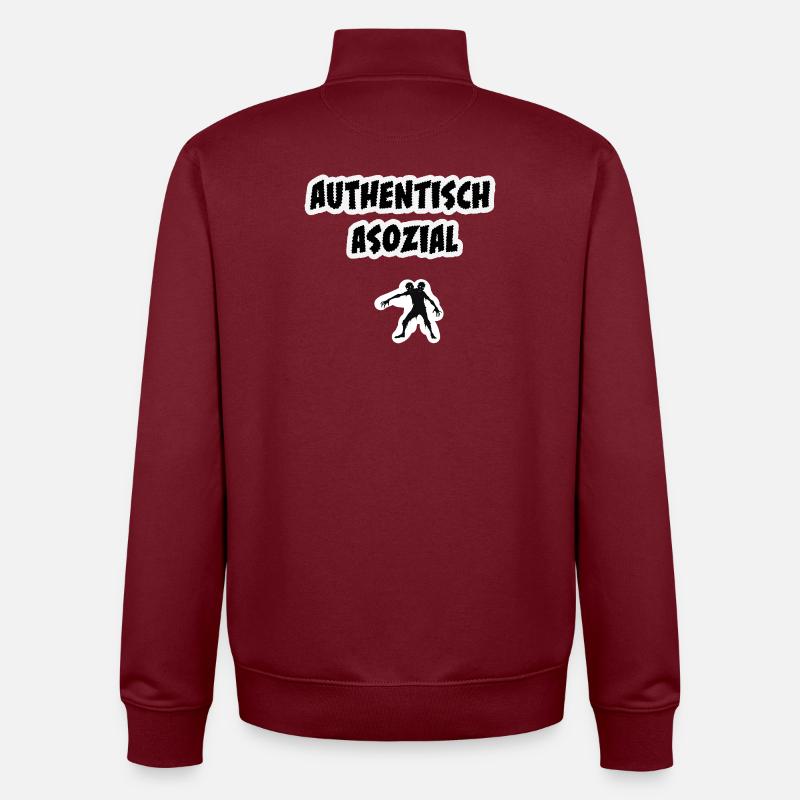 Conception authentique de zombie social - Sweat zippé unisexe en coton bio Stanley/Stella - bordeaux