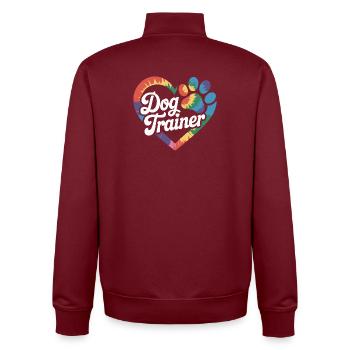 Dresseur de chiens Dressage de chiens - Sweat zippé unisexe en coton bio Stanley/Stella - bordeaux - Dos - AI Model Male 185 dark (185cm)
