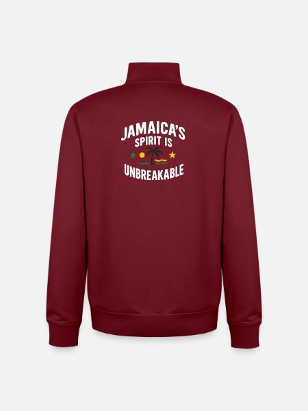 Jamaica Spirit Unbreakable, Jamaican - Unisex Organic Zip Sweatshirt by Stanley/Stella - burgundy