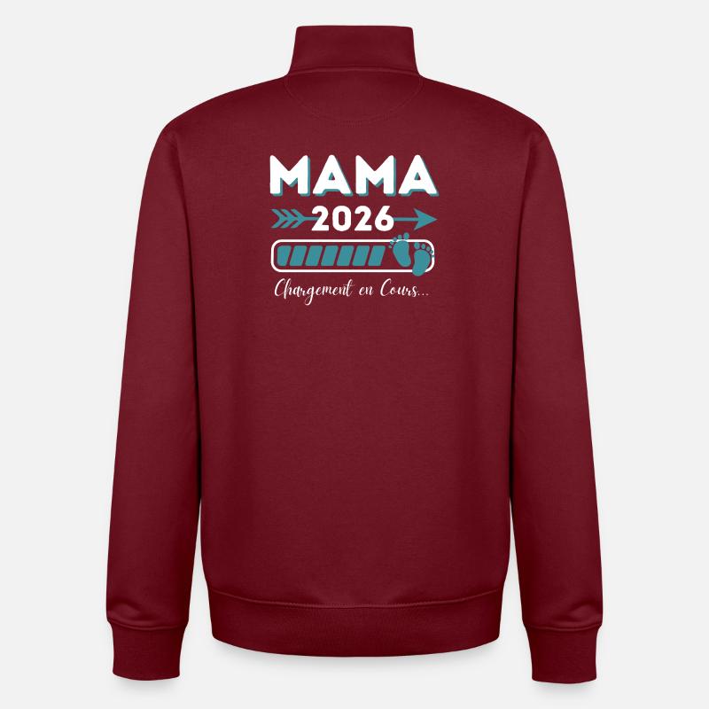 Mama 2026 Loading Modern Style - Unisex Organic Zip Sweatshirt by Stanley/Stella - burgundy