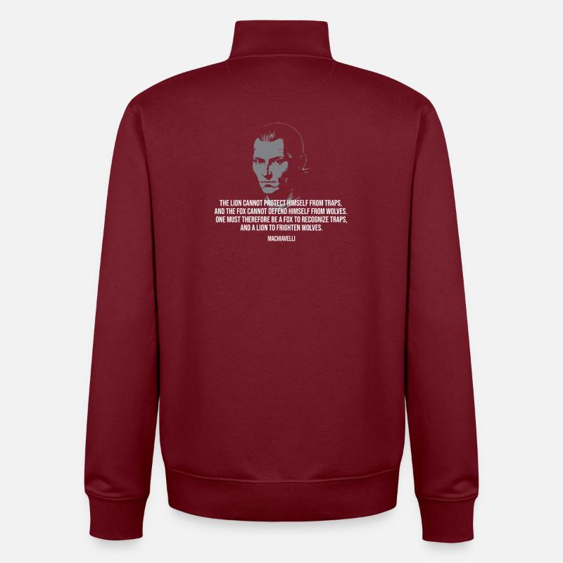 Niccolò Machiavelli, der Prinz - Unisex Organic Zip Sweatshirt von Stanley/Stella - Burgunderrot