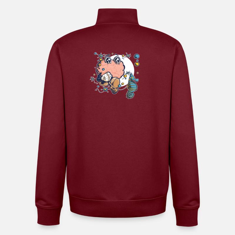 Gehirn & Hippocampus - Unisex Organic Zip Sweatshirt von Stanley/Stella - Burgunderrot