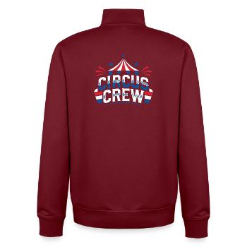 Circus Crew Funny Children's Circus - Unisex Organic Zip Sweatshirt by Stanley/Stella - burgundy - Back - AI Model Male 185 dark (185cm)