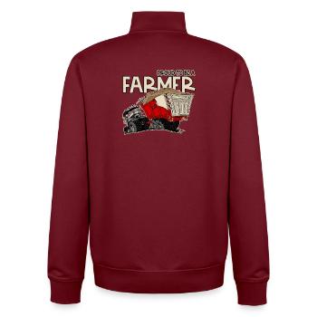 0954 Stolz, Bauer zu sein - Unisex Organic Zip Sweatshirt von Stanley/Stella - Burgunderrot - Hinten - AI Model Male 185 dark (185cm)