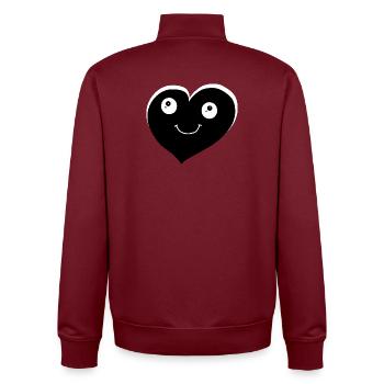 Schwarzes Herz Herzen Emotionen - Unisex Organic Zip Sweatshirt von Stanley/Stella - Burgunderrot - Hinten - AI Model Male 185 dark (185cm)