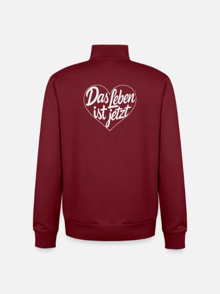 Das Leben ist Jetzt Herz - Unisex Organic Zip Sweatshirt von Stanley/Stella - Burgunderrot