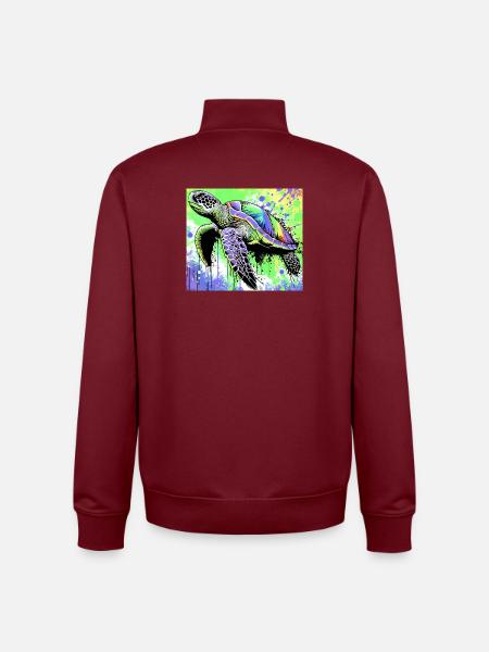 turtle - Unisex Organic Zip Sweatshirt by Stanley/Stella - burgundy