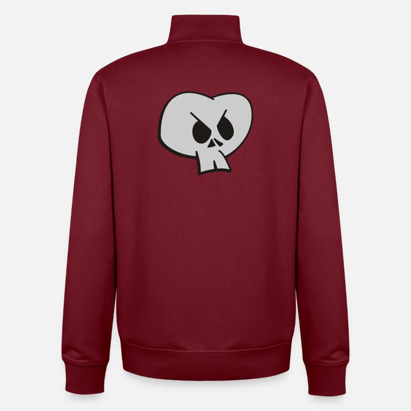 Schädel - Unisex Organic Zip Sweatshirt von Stanley/Stella - Burgunderrot