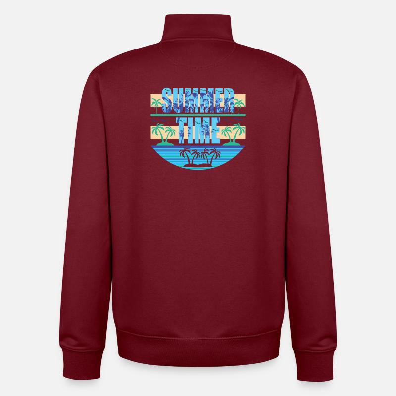 Heure d'été - Sweat zippé unisexe en coton bio Stanley/Stella - bordeaux