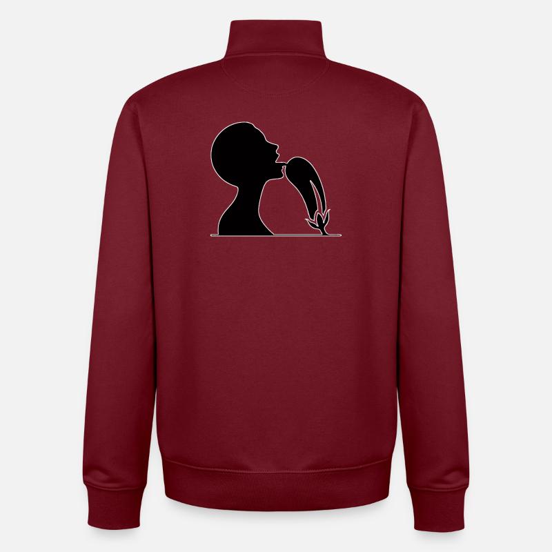 Ich liebe Auberginen - Unisex Organic Zip Sweatshirt von Stanley/Stella - Burgunderrot