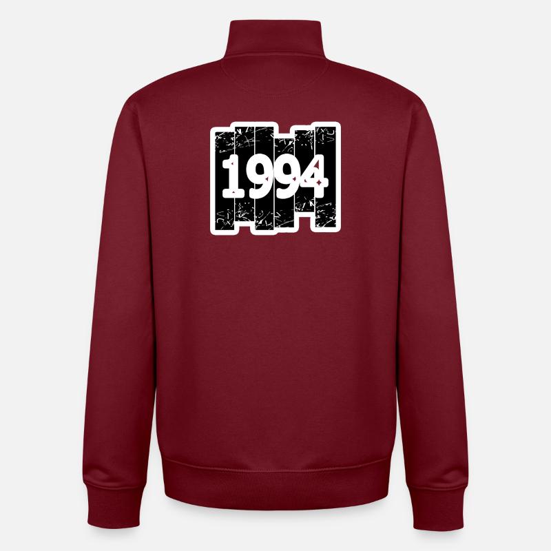 Année 1994 - Sweat zippé unisexe en coton bio Stanley/Stella - bordeaux