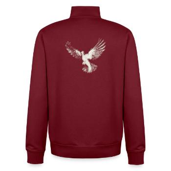 Taube | Heilig-Geist-Hemd | Christliches Symbol - Unisex Organic Zip Sweatshirt von Stanley/Stella - Burgunderrot - Hinten - AI Model Male 185 dark (185cm)