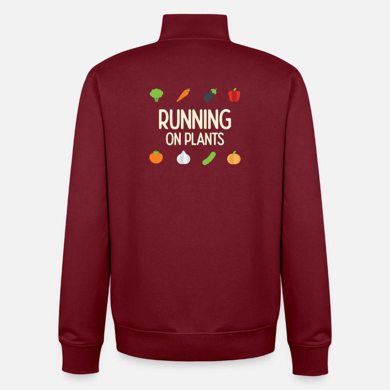 Courir sur les plantes - Sweat zippé unisexe en coton bio Stanley/Stella - bordeaux