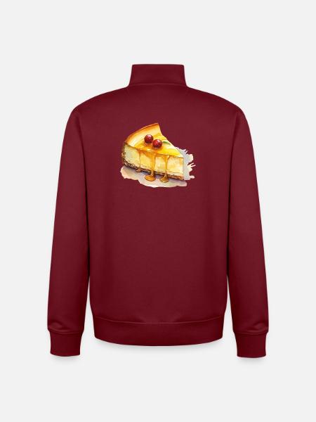 Cheesecake Aquarelle Rêve - Sweat zippé unisexe en coton bio Stanley/Stella - bordeaux