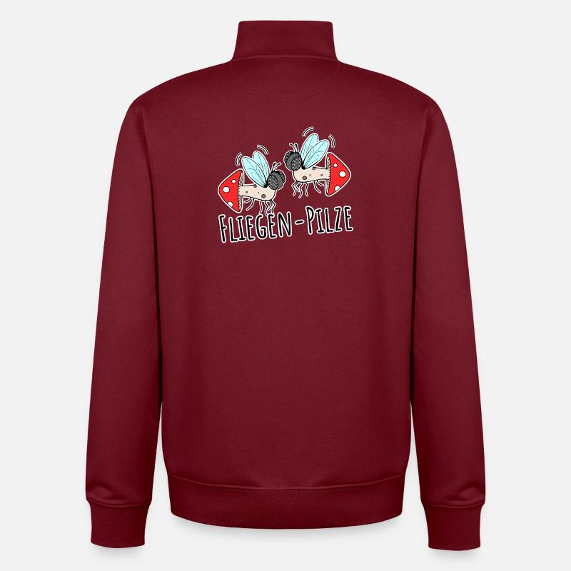 Zwei Fliegen Pilze - Unisex Organic Zip Sweatshirt von Stanley/Stella - Burgunderrot