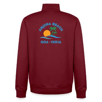 Anjuna Beach Goa Sunset - Unisex Organic Zip Sweatshirt by Stanley/Stella - burgundy - Back - AI Model Male 185 dark (185cm)