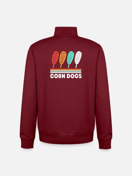Corn dog - Unisex Organic Zip Sweatshirt by Stanley/Stella - burgundy