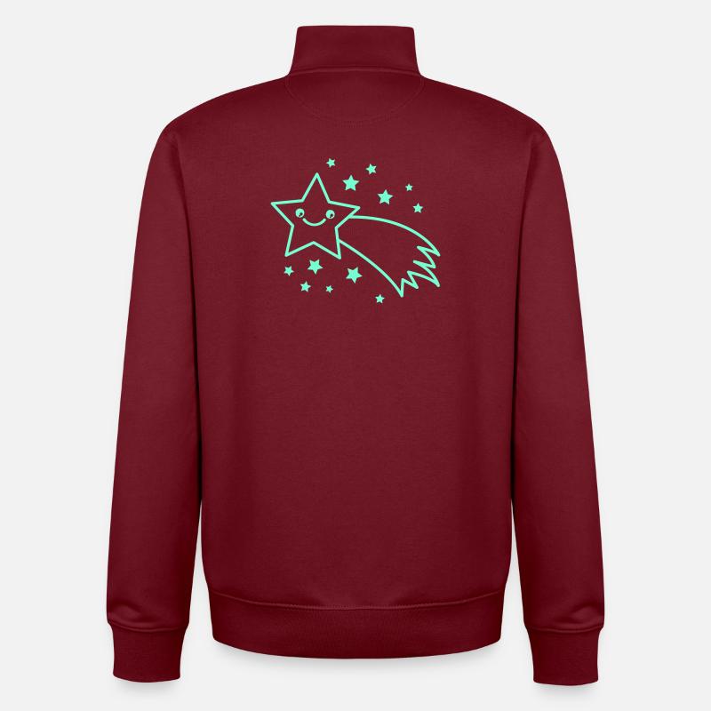 Lächelnder Sternenkomet - Unisex Organic Zip Sweatshirt von Stanley/Stella - Burgunderrot