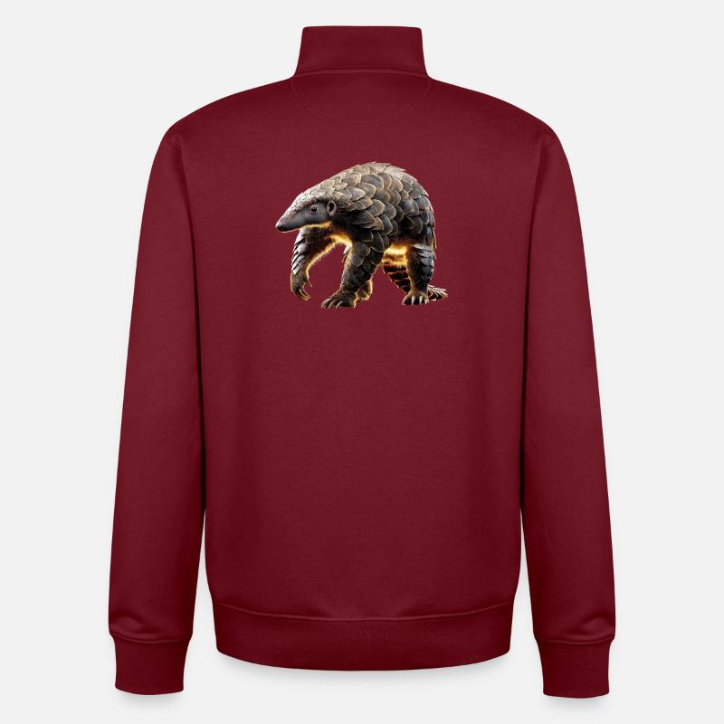 Pangolin Pangolin Pine Cone Pangolins - Unisex Organic Zip Sweatshirt by Stanley/Stella - burgundy