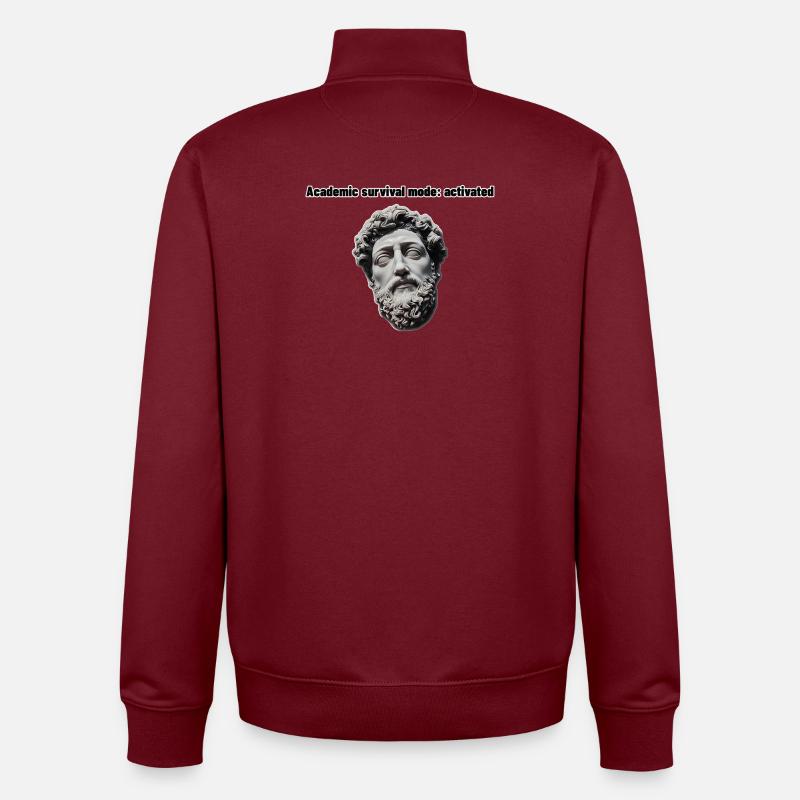 Mode de survie académique : activé - Sweat zippé unisexe en coton bio Stanley/Stella - bordeaux