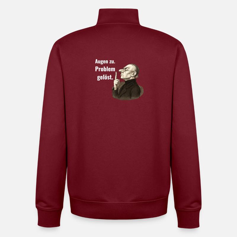 Close your eyes – problem solved. - Unisex Organic Zip Sweatshirt by Stanley/Stella - burgundy