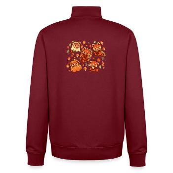 Roter Panda Herbstzeit - Unisex Organic Zip Sweatshirt von Stanley/Stella - Burgunderrot - Hinten - AI Model Male 185 dark (185cm)