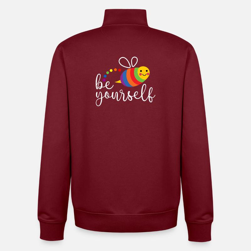Mois de la fierté LGBTQ - Soyez vous-même - Sweat zippé unisexe en coton bio Stanley/Stella - bordeaux