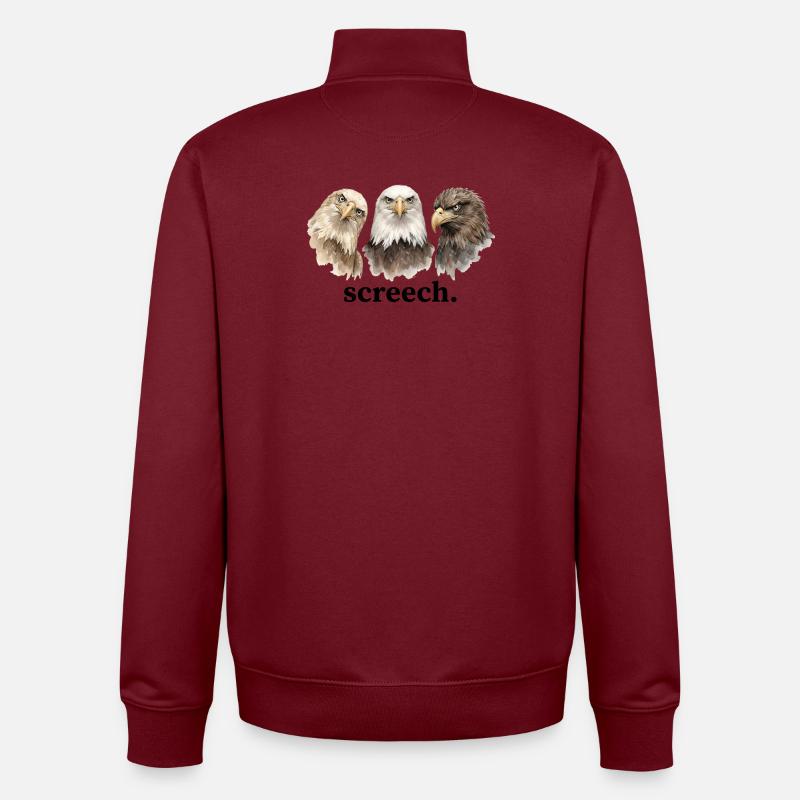 Cris d’aigles Cri drôle pour Adlerliebha - Sweat zippé unisexe en coton bio Stanley/Stella - bordeaux