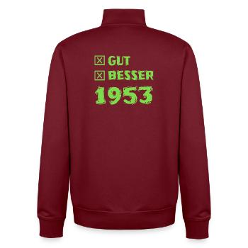 Besser 1953 - Unisex Organic Zip Sweatshirt by Stanley/Stella - burgundy - Back - AI Model Male 185 dark (185cm)