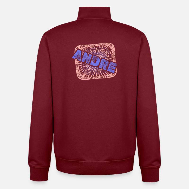 Collègue André - Sweat zippé unisexe en coton bio Stanley/Stella - bordeaux