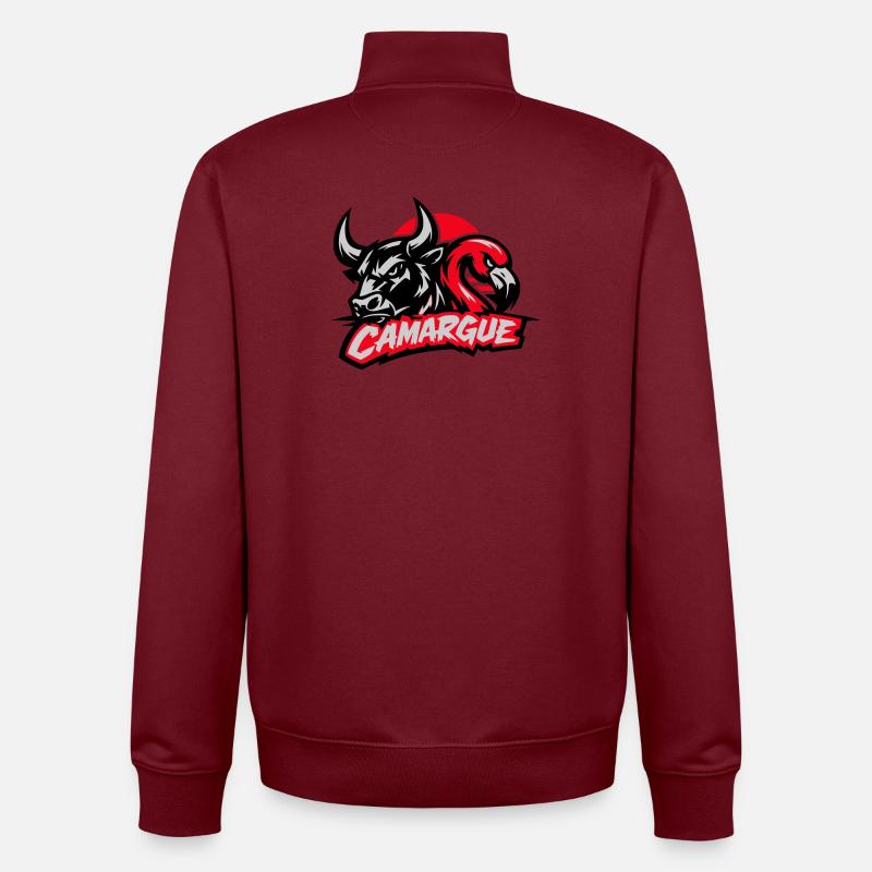 Camargue - Sweat zippé unisexe en coton bio Stanley/Stella - bordeaux