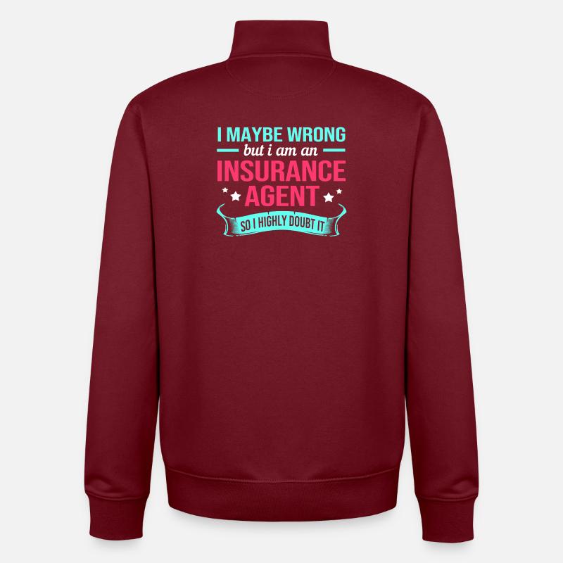 Actifs d’agent d’assurance - Sweat zippé unisexe en coton bio Stanley/Stella - bordeaux