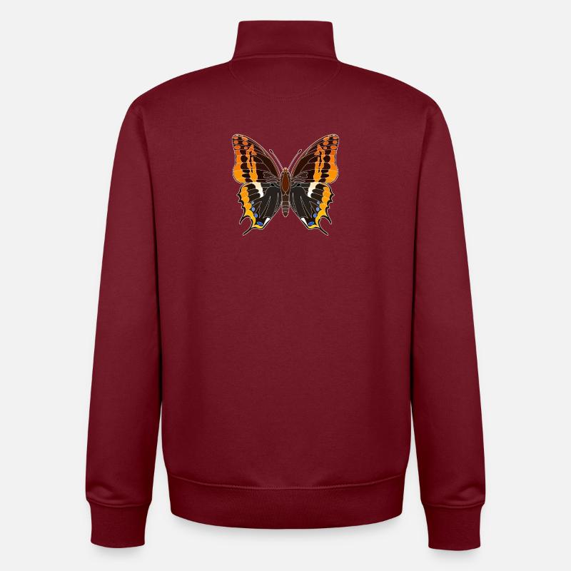 papillon de l'arbre à fraises - Sweat zippé unisexe en coton bio Stanley/Stella - bordeaux