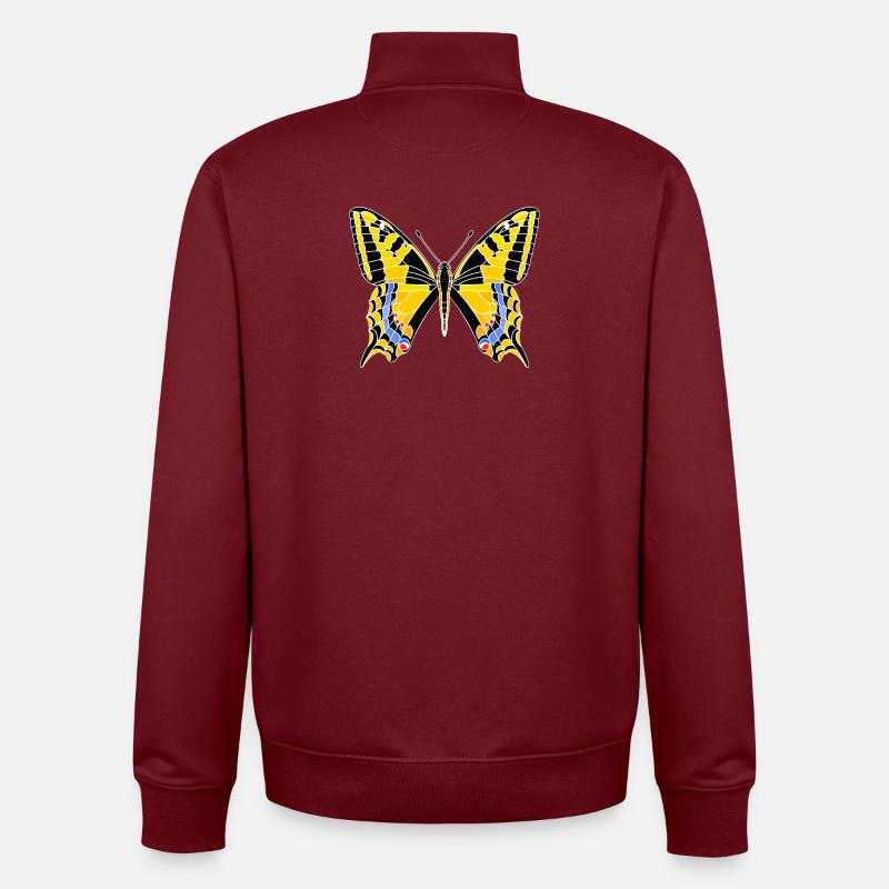 swallowtail - Unisex Organic Zip Sweatshirt by Stanley/Stella - burgundy