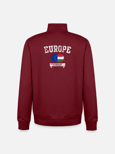 Europe Hungary Graffiti Flag - Unisex Organic Zip Sweatshirt by Stanley/Stella - burgundy