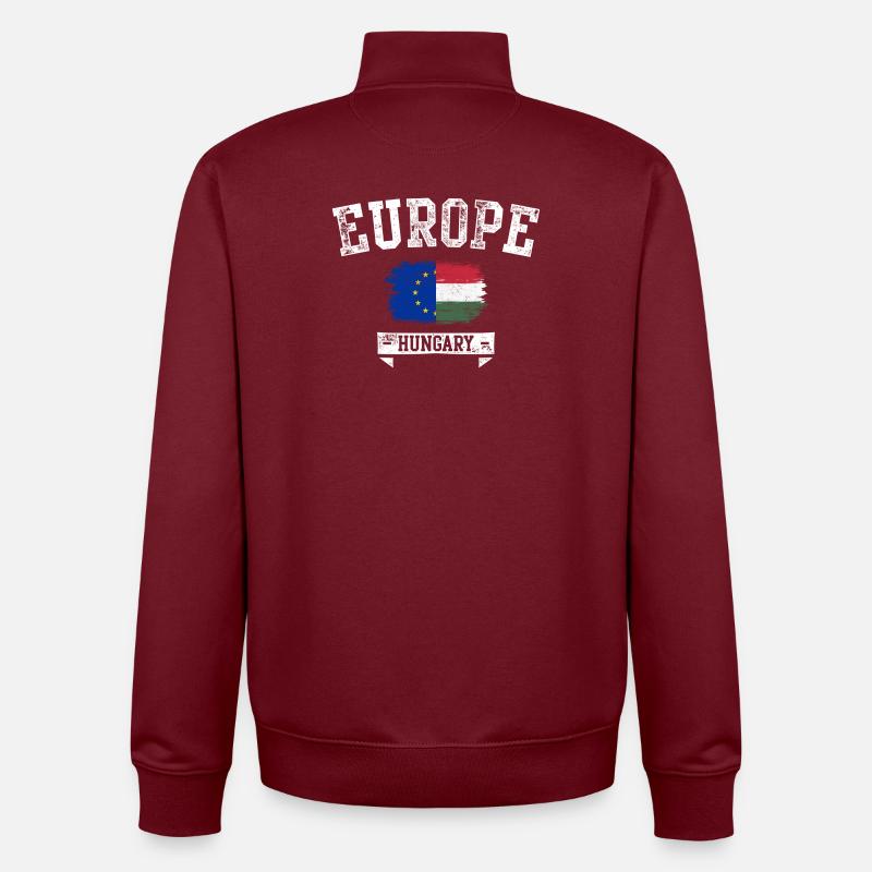 Europe Hungary Graffiti Flag - Unisex Organic Zip Sweatshirt by Stanley/Stella - burgundy