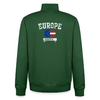 Europe Drapeau de la Lettonie - Sweat zippé unisexe en coton bio Stanley/Stella - vert bouteille - Dos - AI Model Male 185 dark (185cm)