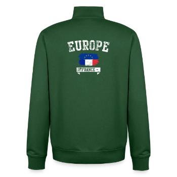 Frankreich Flagge Bürste Europa - Unisex Organic Zip Sweatshirt von Stanley/Stella - Flaschengrün - Hinten - AI Model Male 185 dark (185cm)