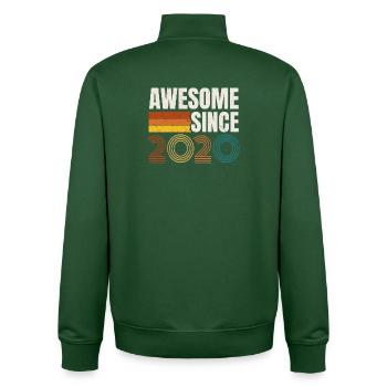 Awesome Since 2020 Retro Vintage Birthday - Unisex Organic Zip Sweatshirt by Stanley/Stella - bottle green - Back - AI Model Male 185 dark (185cm)