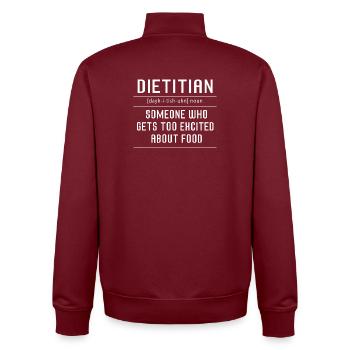 Définition du diététicien diététique - Sweat zippé unisexe en coton bio Stanley/Stella - bordeaux - Dos - AI Model Male 185 dark (185cm)