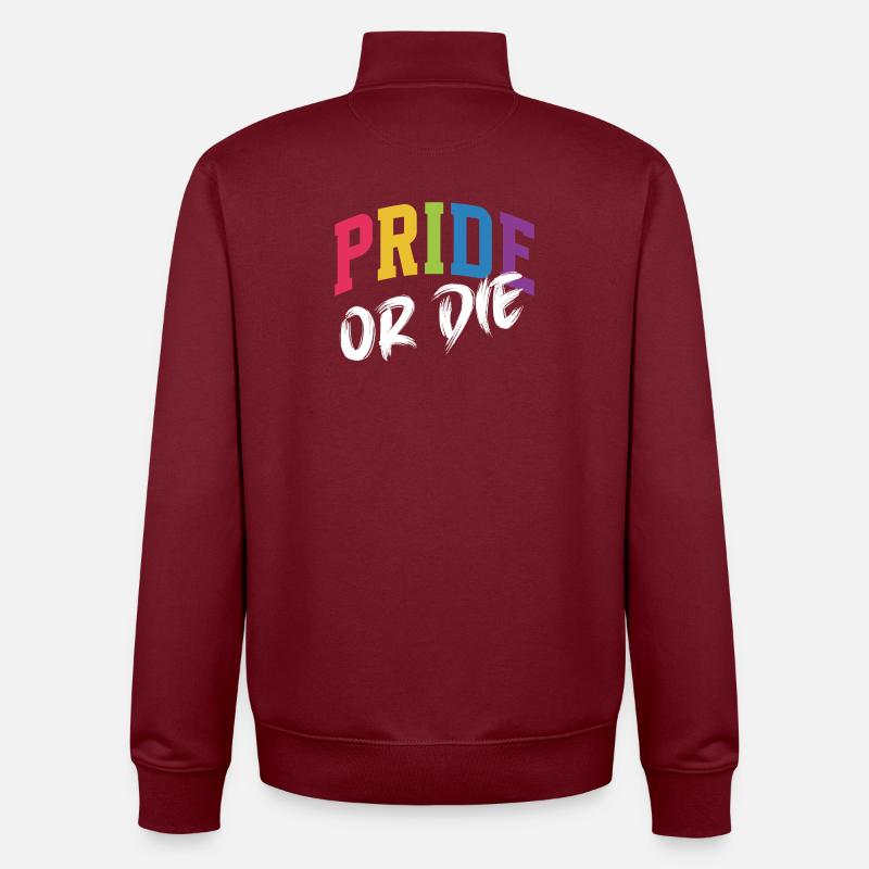 LGBT-Pride-Monat – Pride or Die - Unisex Organic Zip Sweatshirt von Stanley/Stella - Burgunderrot