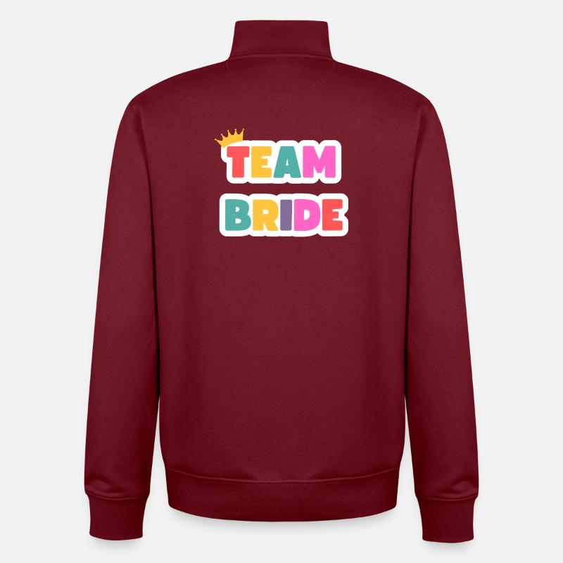 Team Bride! Customizable - Unisex Organic Zip Sweatshirt by Stanley/Stella - burgundy