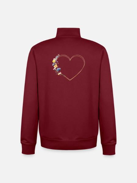 Hart & Wilde Bloemen Aanpasbaar - Unisex sweater met rits van biologisch katoen Stanley/Stella - bourgognerood