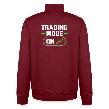 Aktien Finanzen Geld Trading Bitcoin Kapital - Unisex Organic Zip Sweatshirt von Stanley/Stella - Burgunderrot - Hinten - AI Model Male 185 dark (185cm)
