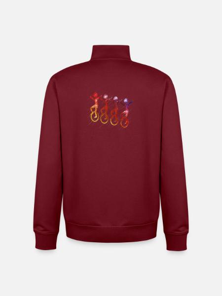 Unicycle | Style libre monocycle - Sweat zippé unisexe en coton bio Stanley/Stella - bordeaux