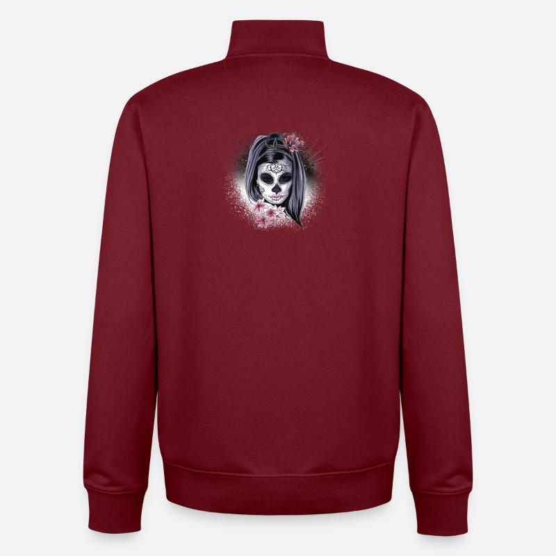 Skullhead - Unisex Organic Zip Sweatshirt von Stanley/Stella - Burgunderrot