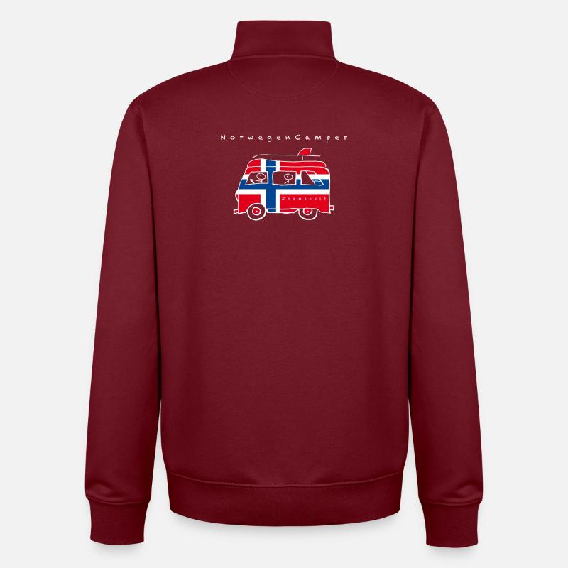 Norwegen Camper - Unisex Organic Zip Sweatshirt von Stanley/Stella - Burgunderrot