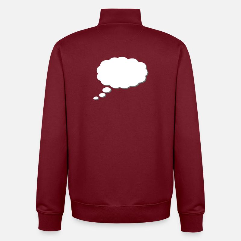 Thought Cloud, Thinkbubble. To personalize - Unisex Organic Zip Sweatshirt by Stanley/Stella - burgundy
