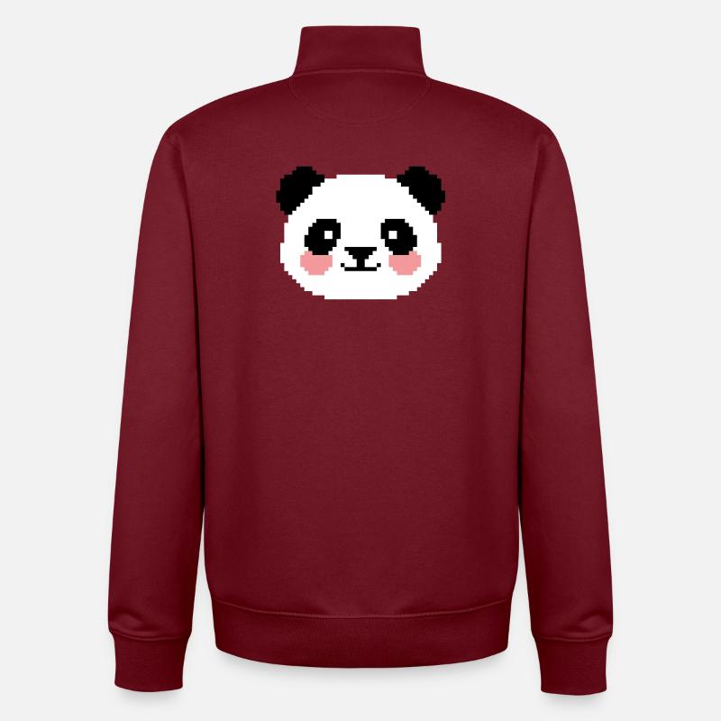 8bit Panda - Unisex Organic Zip Sweatshirt von Stanley/Stella - Burgunderrot